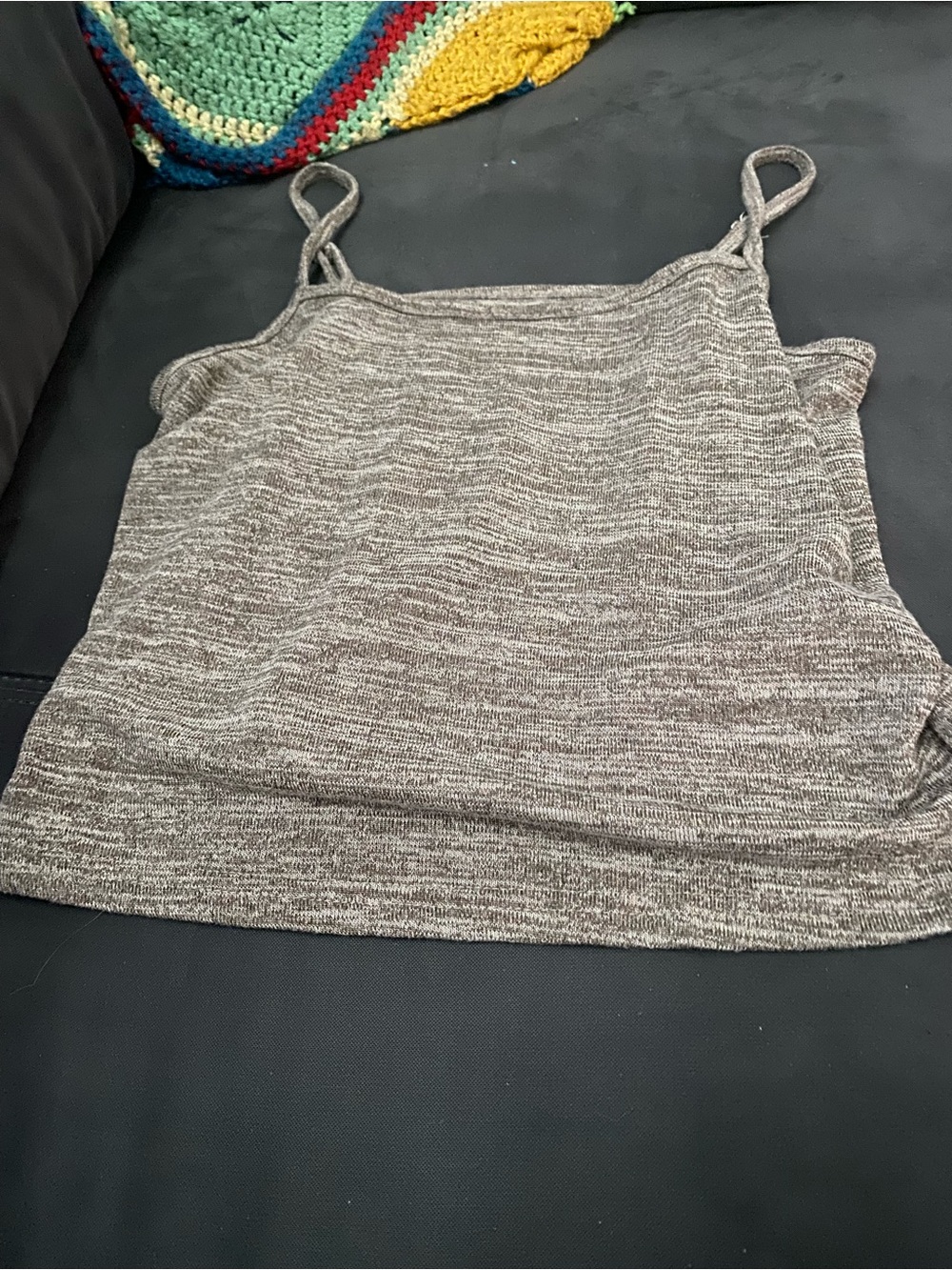 Cupshe Heathered Brown Knit Cami Tank Top